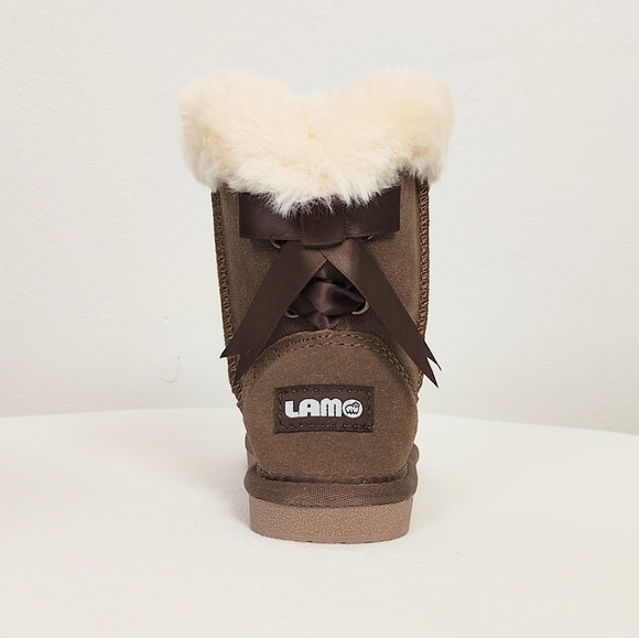 Lamo Audrey Snow Boots Baby Toddler Girl's 9 Suede Leather Winter Booties Brown - Picture 2 of 6